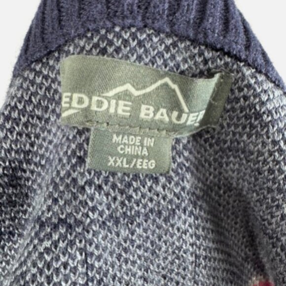 Eddie Bauer Fair Isle 1/4 Zip Winter Nordic Outdoor Sweater Pullover (Size XXL) - Picture 8 of 10